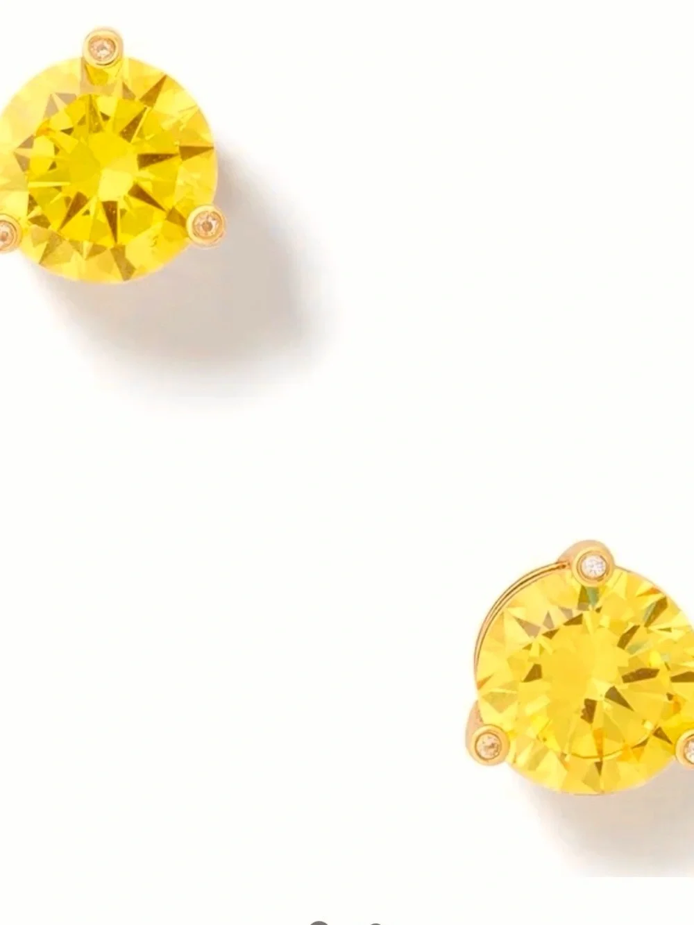 Kate Spade rise & shine golden yellow  stud earrings large 0.43”